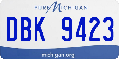 MI license plate DBK9423