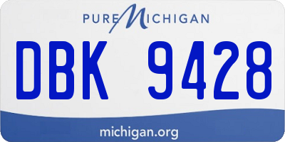MI license plate DBK9428