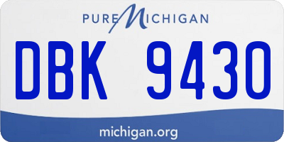 MI license plate DBK9430