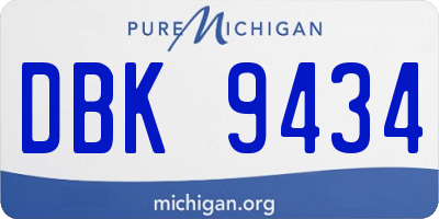 MI license plate DBK9434