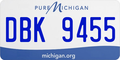 MI license plate DBK9455