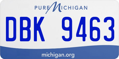 MI license plate DBK9463