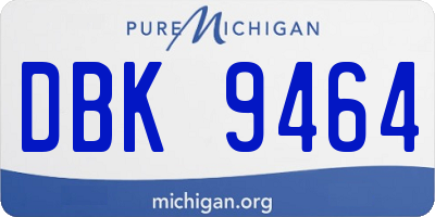 MI license plate DBK9464