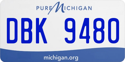 MI license plate DBK9480