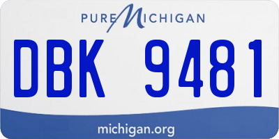 MI license plate DBK9481