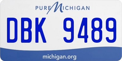 MI license plate DBK9489