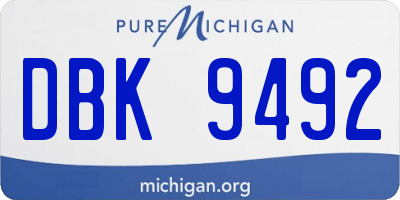 MI license plate DBK9492