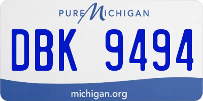MI license plate DBK9494
