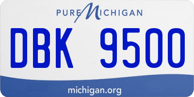 MI license plate DBK9500