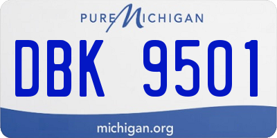MI license plate DBK9501