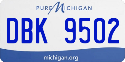 MI license plate DBK9502