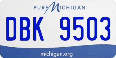 MI license plate DBK9503