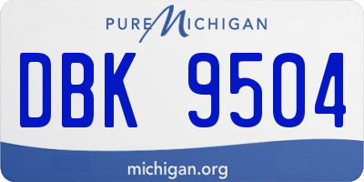 MI license plate DBK9504