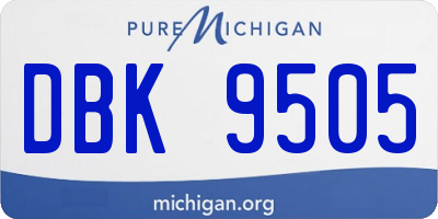 MI license plate DBK9505