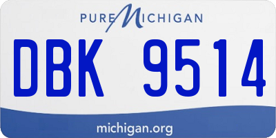 MI license plate DBK9514