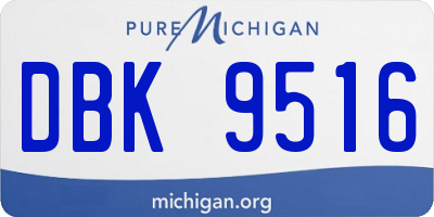 MI license plate DBK9516