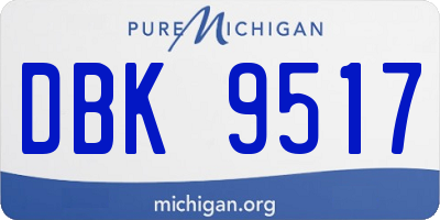 MI license plate DBK9517