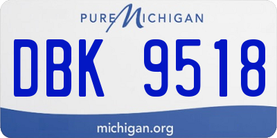 MI license plate DBK9518