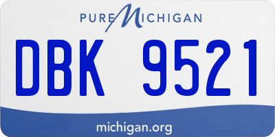 MI license plate DBK9521
