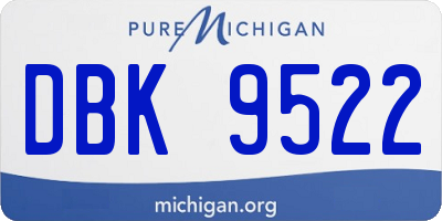 MI license plate DBK9522