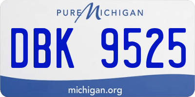 MI license plate DBK9525