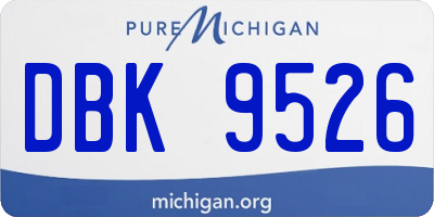 MI license plate DBK9526