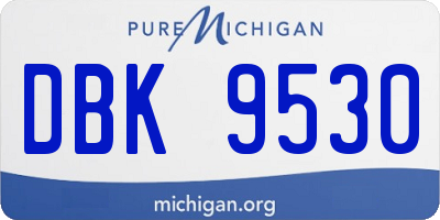 MI license plate DBK9530