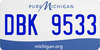 MI license plate DBK9533