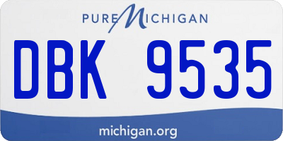 MI license plate DBK9535