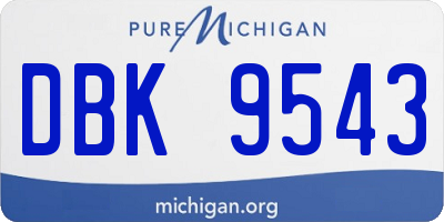 MI license plate DBK9543