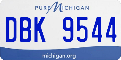 MI license plate DBK9544