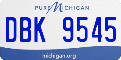 MI license plate DBK9545