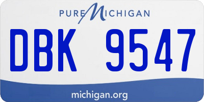 MI license plate DBK9547