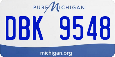 MI license plate DBK9548