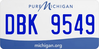 MI license plate DBK9549