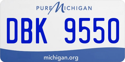MI license plate DBK9550