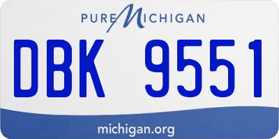 MI license plate DBK9551