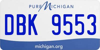 MI license plate DBK9553