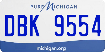 MI license plate DBK9554