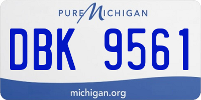 MI license plate DBK9561