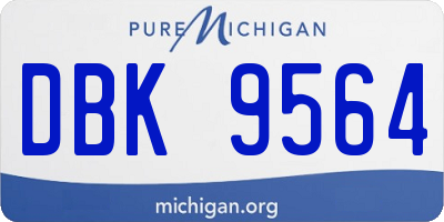 MI license plate DBK9564