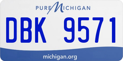 MI license plate DBK9571