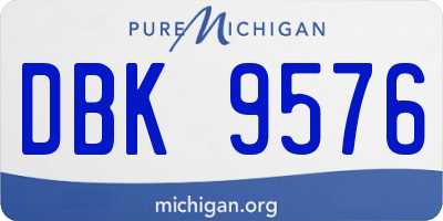 MI license plate DBK9576