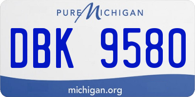 MI license plate DBK9580