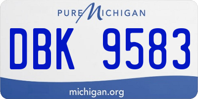 MI license plate DBK9583