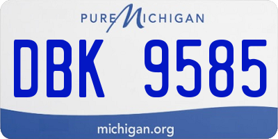 MI license plate DBK9585