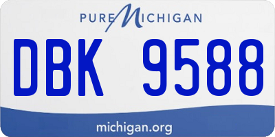 MI license plate DBK9588