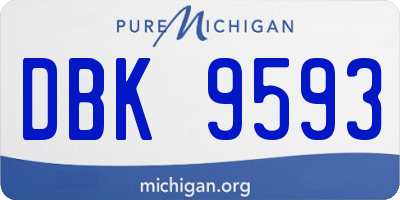 MI license plate DBK9593