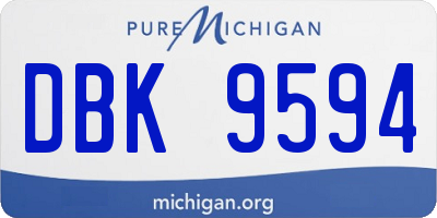 MI license plate DBK9594