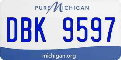 MI license plate DBK9597